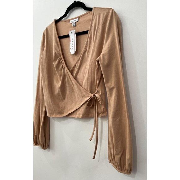 NWD TOPSHOP Size US10 Blush Pink Long Sleeve Ballet Wrap Top No.09A63TBLS - Picture 10 of 12
